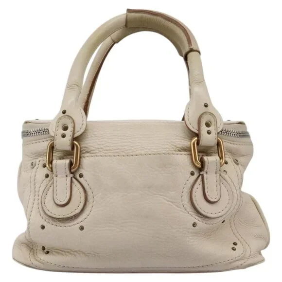 Chloe Paddington Hand Bag Leather Beige Silver - Picture 2 of 15